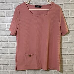 Fiori women’s Mauve Short Sleeve Tee, ribbed, sized XL